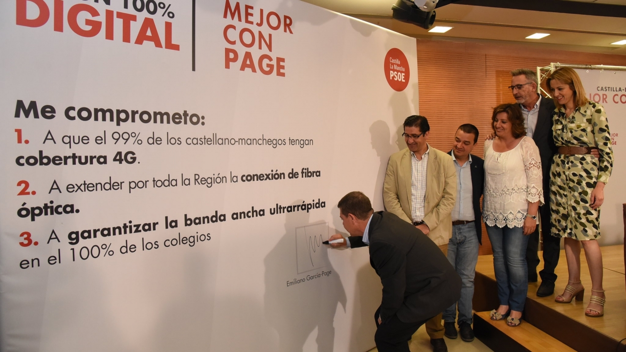 García-Page se compromete a extender la cobertura 4-G y la fibra óptica por toda la región