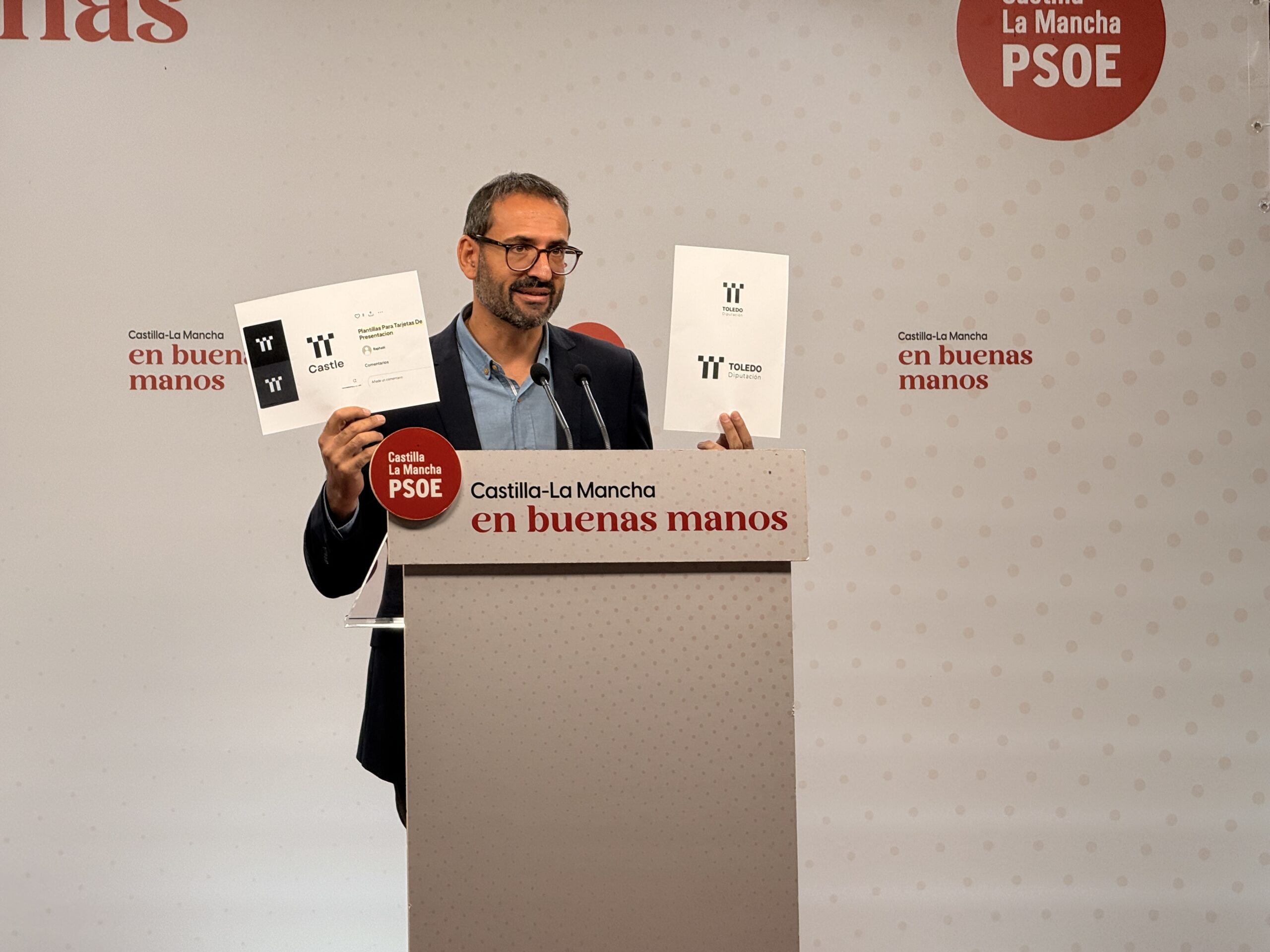 Gutiérrez exige a PP y Vox que “pidan perdón y devuelvan el dinero a la ciudadanía” por la “chapuza” con el logo de la Diputación de Toledo